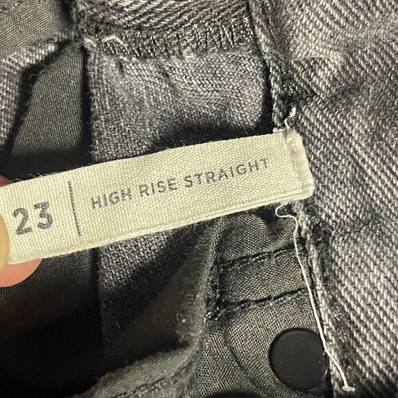 PacSun High Rise Straight Jeans – Size 23 – Black/Washed Black – Distressed - Picture 3 of 5